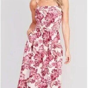 Old Navy Floral Linen-Blend Midi Dress - NWT